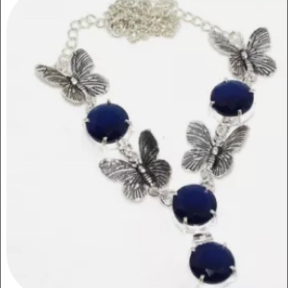 Blue Topaz Butterfly Necklace